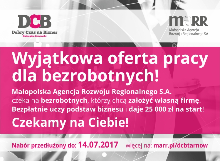 Przedłużenie terminu V naboru do Projektu: Dobry Czas na Biznes –Subregion Tarnowski